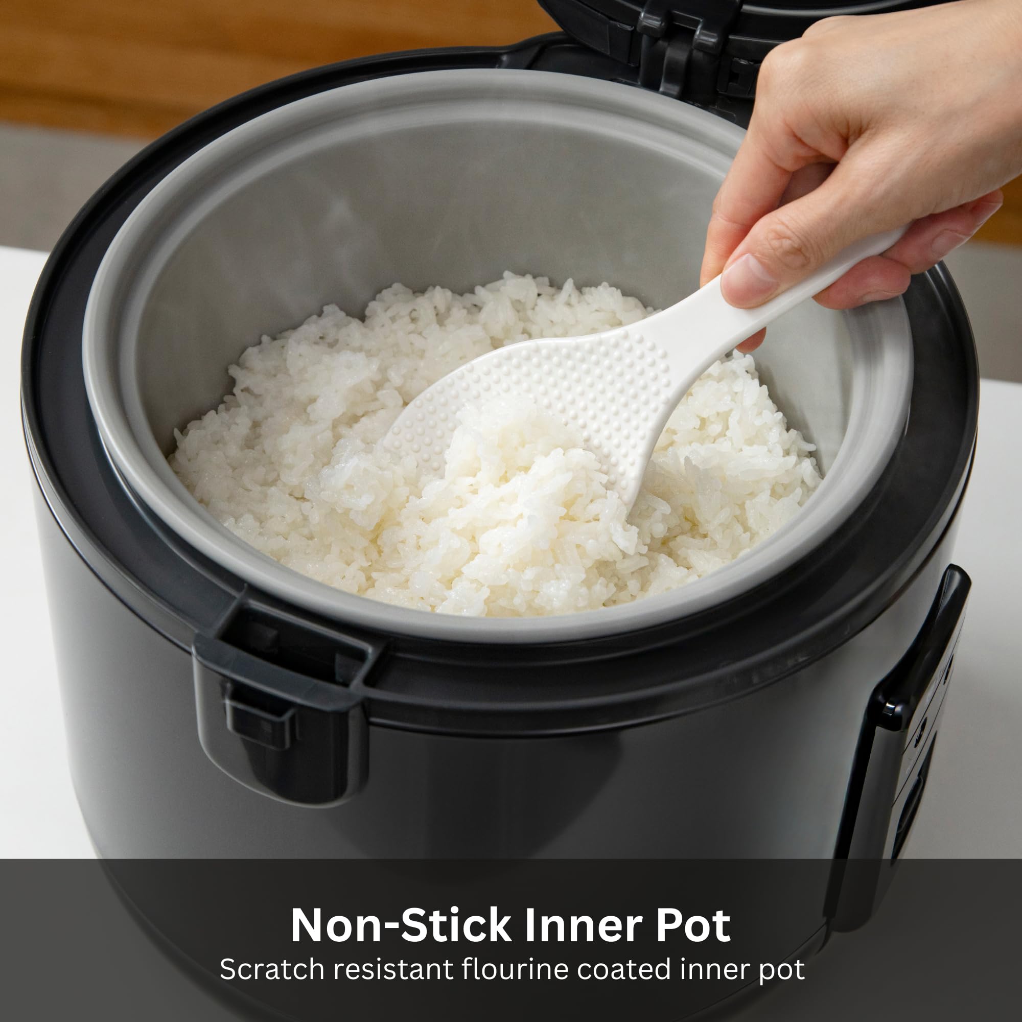 Amazon | Tiger 炊飯器 8カップ容量白炊飯器 ノンスティック内鍋付き